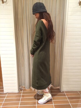 「Ray BEAMS（レイビームス）のRay BEAMS / レースシアー ギャザースカート（スカート）」を使った、wakoさん（レディース・168cm）の秋コーディネート
