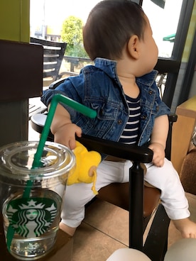 「babyGAP（babyGAP）のアイテム（デニムジャケット、ブルー系）」を使った、D Kさん（キッズ・110cm）の春コーディネート