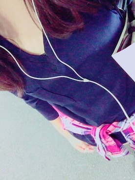 「大学生」｜「アイテム（チュニック）」を使った、うん子さん（レディース・152cm）の秋コーディネート