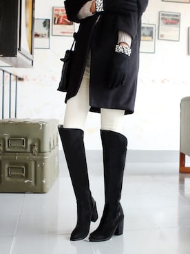 「 SOVOMALL」｜「アイテム（ブーツ）」を使った、SOVOMALLさん（レディース・165cm）の冬コーディネート