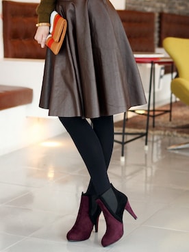 「アイテム（ブーティ）」を使った、SOVOMALLさん（レディース・165cm）の冬コーディネート