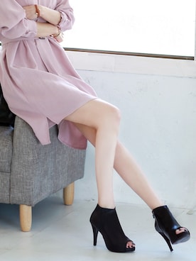 「アイテム（ブーティ、ベージュ系）」を使った、SOVOMALLさん（レディース・165cm）の冬コーディネート