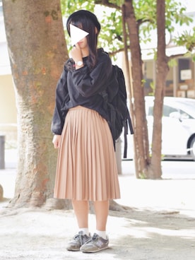 「アイテム（Tシャツ/カットソー、ブラック系）」を使った、sayo  さん（レディース・153cm）の秋コーディネート