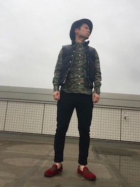 「SUGAR CANE（シュガーケーン）のアイテム（その他アウター）」を使った、☆さん（メンズ・166cm）の秋コーディネート