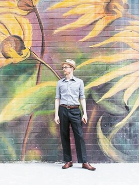 「G2000 （ジートゥサウザンド）のアイテム（パンツ）」を使った、Scottさん（メンズ・183cm）の夏コーディネート