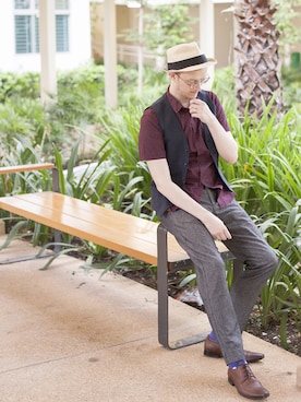 「TOPMAN（トップマン）のアイテム（フォーマルスーツ/小物）」を使った、Scottさん（メンズ・183cm）の夏コーディネート