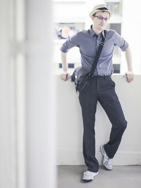 「G2000 （ジートゥサウザンド）のアイテム（パンツ）」を使った、Scottさん（メンズ・183cm）の秋コーディネート