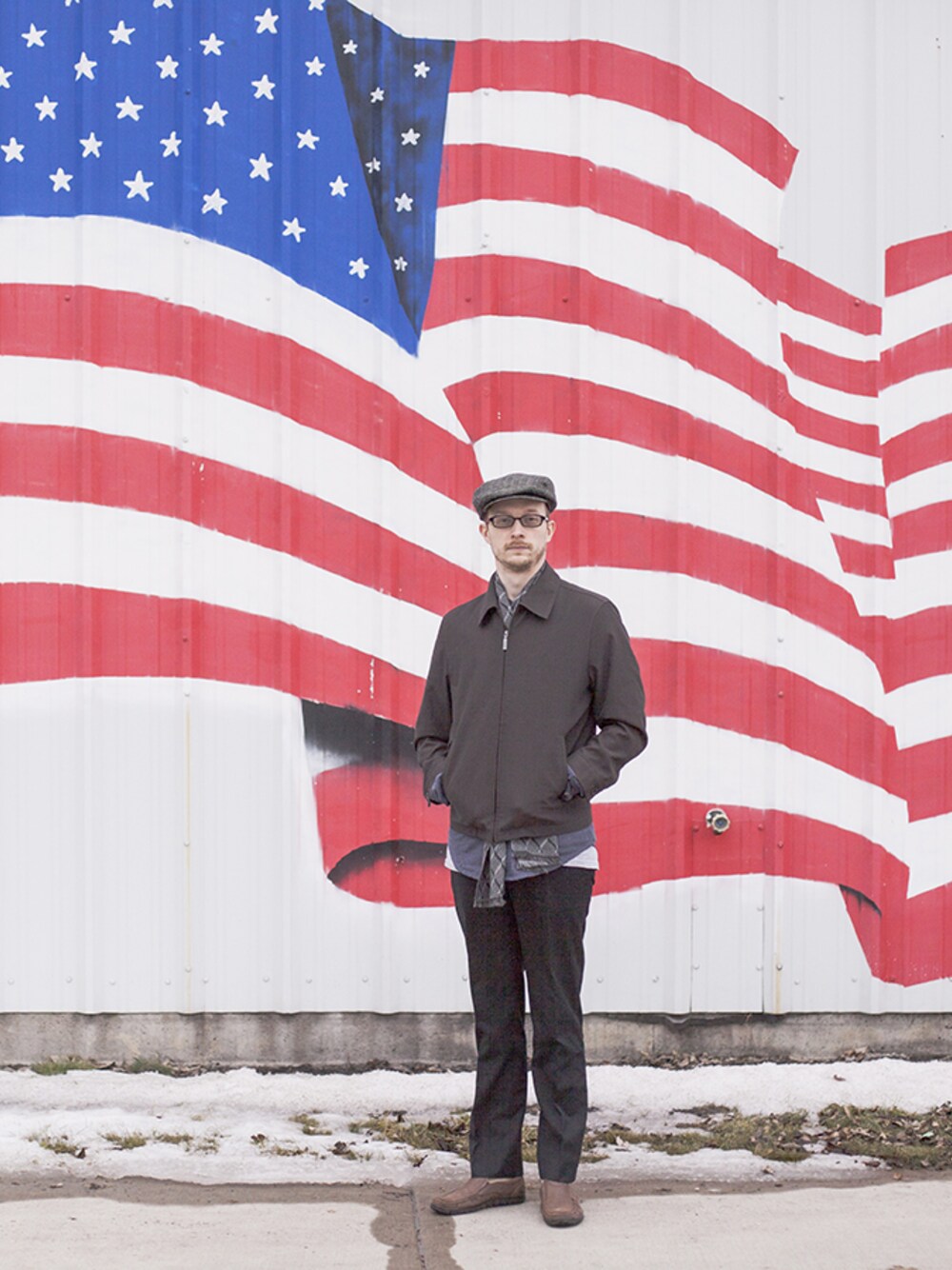 「 BROWN、 usa、 minimal、 winter、wearsg、 monochrome、 travel、 sg、 black hammer」｜「Black Hammer Slip-ons（その他シューズ、ブラウン系）」を使った、Scottさん（メンズ・183cm）の秋コーディネートの1枚目の写真
