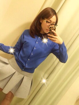 「ROPE'（ロペ）のアイテム（針織衫/披肩、ブルー系）」を使った、mztniさん（レディース）の夏コーディネート