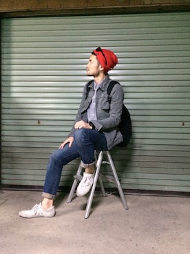 「CAV-000（キャブゼロゼロゼロ）のアイテム」を使った、TAKEさん（メンズ・180cm）の春コーディネート