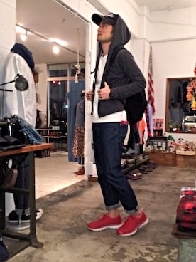 「US RAGS（ユーエスラグス）のアイテム（トップス）」を使った、TAKEさん（メンズ・180cm）の春コーディネート