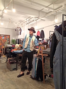 「US RAGS（ユーエスラグス）のアイテム（トップス）」を使った、TAKEさん（メンズ・180cm）の春コーディネート