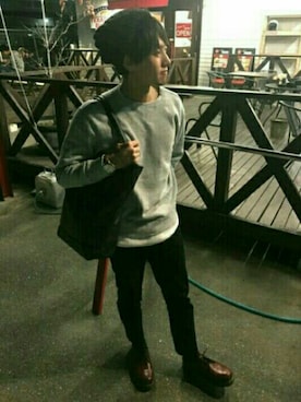 「Dr. Martens（ドクターマーチン）のDr.Martens (ドクターマーチン)/1461 3EYE GIBSON SHOES（その他シューズ）」を使った、ぴろんちゅさん（メンズ・166cm）の秋コーディネート