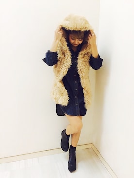 「BARAK（バラク）のアイテム（その他アウター）」を使った、後藤麻美さん（レディース・159cm）の秋コーディネート