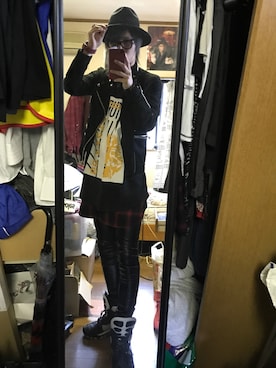 「CHRISTIAN DADA（クリスチャンダダ）のアイテム（ライダースジャケット）」を使った、kuronekoさん（メンズ・175cm）の秋コーディネート