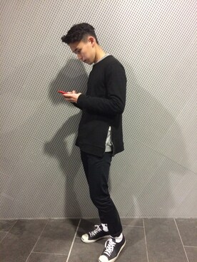 「TOPMAN（トップマン）のアイテム（スウェット）」を使った、Jonathan kang さん（メンズ・178cm）の冬コーディネート