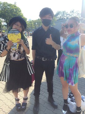 「FIG&VIPER（フィグアンドバイパー）のアイテム（ワンピース）」を使った、쿠루미さん（レディース・153cm）の夏コーディネート