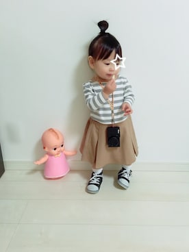 「カメラ女子」｜iro-iroさん（キッズ・70cm）の春コーディネート