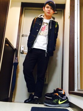 「Dr. Martens（ドクターマーチン）のDr.Martens (ドクターマーチン)/1461 3EYE GIBSON SHOES（その他シューズ）」を使った、Syouさん（メンズ・170cm）の秋コーディネート