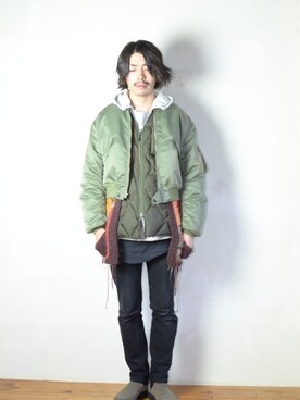 「UNUSED（アンユーズド）のアイテム（ジャケット/アウター）」を使った、citylightsさん（メンズ・176cm）の冬コーディネート