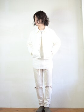 「UNUSED」｜「アイテム（ナイロンジャケット）」を使った、citylightsさん（メンズ・176cm）の春コーディネート