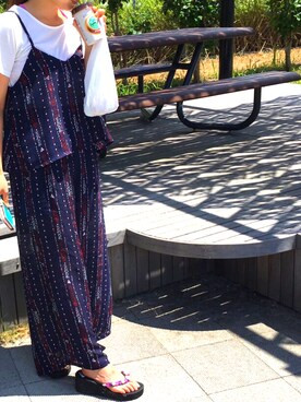 「OZOC（オゾック）のアイテム（キャミソール）」を使った、yukimiさん（レディース・156cm）の夏コーディネート