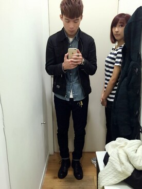 「UNIQUE（ユニーク）のアイテム」を使った、Vanさん（メンズ・170cm）の春コーディネート