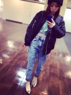 「made in HEAVEN（メイドインヘブン）のアイテム（ジャケット/アウター）」を使った、NAOさん（レディース・152cm）の冬コーディネート