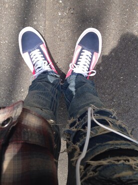 「VANS（バンズ）のOLD SKOOL（シューズ、ブルー系）」を使った、RYOCHINさん（メンズ・174cm）の夏コーディネート