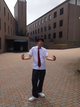 「NIKE（ナイキ）のNIKE AIR FORCE 1'07（スニーカー、ホワイト系）」を使った、RYOCHINさん（メンズ・174cm）の夏コーディネート