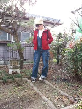 「handmade」｜「アイテム（ダッフルコート）」を使った、ちよこさん（レディース・164cm）の秋コーディネート