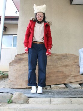 「handmade」｜「アイテム（ダッフルコート）」を使った、ちよこさん（レディース・164cm）の冬コーディネート