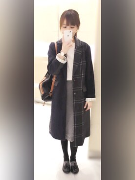 「カシミアニット」｜「アイテム（ジャケット/アウター）」を使った、WTIN さん（レディース・157cm）の冬コーディネート
