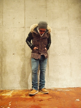 「wjk（ダヴルジェイケイ）のアイテム（ジャケット/アウター）」を使った、rumbleFISHSTAFFさん（メンズ・170cm）の冬コーディネート