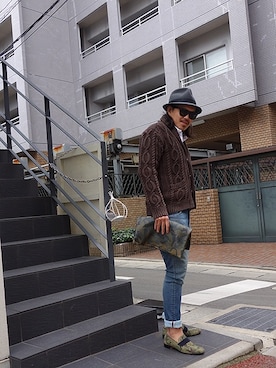 「アイテム（ニット/セーター）」を使った、rumbleFISHSTAFFさん（メンズ・170cm）の冬コーディネート