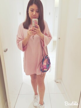 「BKK ORIGINALのアイテム」を使った、Karen Auさん（レディース・157cm）の秋コーディネート