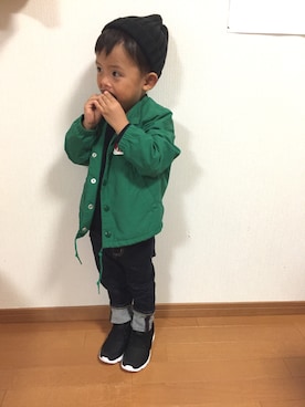 「baby ampersand（ベビーアンパサンド）のアイテム」を使った、3taさん（キッズ・100cm）の秋コーディネート