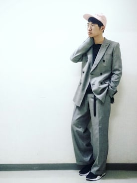 「アイテム（キャップ）」を使った、takuya matsudaさん（メンズ・170cm）の冬コーディネート