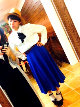 「H&M（エイチ・アンド・エム）のアイテム（シャツ/ブラウス、ホワイト系）」を使った、38さん（レディース）の夏コーディネート