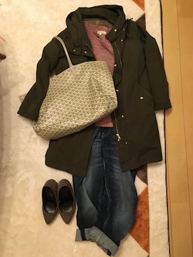 「Te chichi（テチチ）のアイテム（モッズコート）」を使った、eddyさん（レディース・155cm）の冬コーディネート