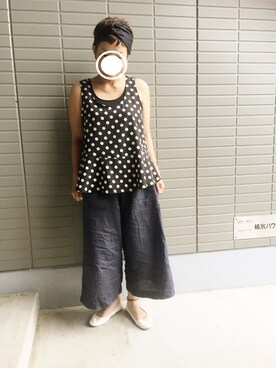 「H&M DIVIDED（エイチアンドエム　ディヴァイデッド）のアイテム（バレエシューズ）」を使った、aさん（レディース・156cm）の夏コーディネート