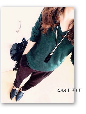 「テーパードパンツ」｜「アイテム（サロペット/オーバーオール）」を使った、めるもさん（レディース・158cm）の秋コーディネート