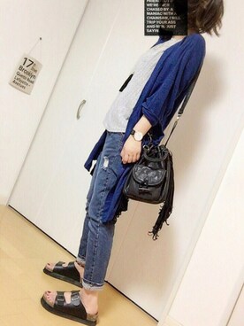 「coca（ANDEX shoes product）（コカ）のアイテム（パンツ）」を使った、めるもさん（レディース・158cm）の夏コーディネート