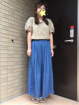 「ベルトサンダル」｜「アイテム（その他）」を使った、Hitomi Sakataさん（レディース・152cm）の夏コーディネート