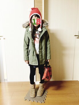 「アイテム（モッズコート）」を使った、hi_niさん（キッズ・124cm）の冬コーディネート