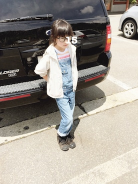 「アイテム（ナイロンジャケット）」を使った、hi_niさん（キッズ・127cm）の春コーディネート