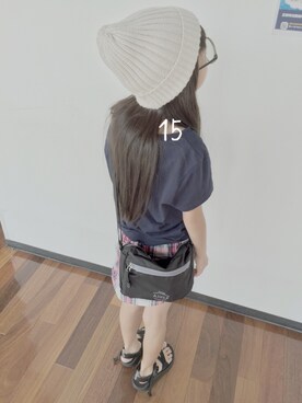 「AIGLE（エーグル）のアイテム（バッグ）」を使った、hi_niさん（キッズ・127cm）の夏コーディネート