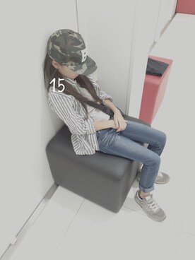 「AIGLE（エーグル）のアイテム（バッグ）」を使った、hi_niさん（キッズ・127cm）の夏コーディネート