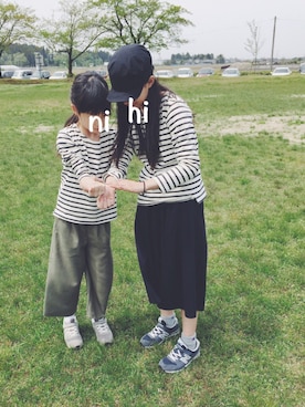 「Snow Peak（スノーピーク）のアイテム（帽子）」を使った、hi_niさん（キッズ・130cm）の春コーディネート