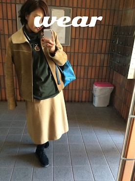 「アイテム（ムートンコート）」を使った、zzzh15さん（レディース・157cm・20代）の秋コーディネート